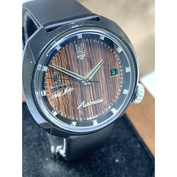 March LA.B Shelby EXP500 Men's Watch Swiss Automatic Limited Edition Brown 40mm - Picture 12 of 13